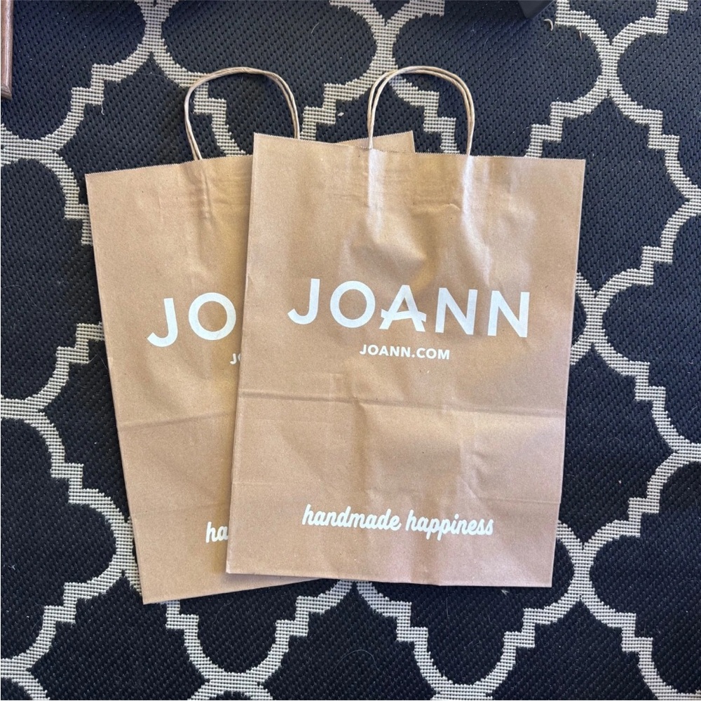 JOANN Brown Paper Shopping Bags New Lot Of Two